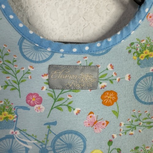 Eleanor Rose Dress Girls 5-6 Blue Louise Bicycle Floral Short Sleeve Whimsical - Picture 5 of 10