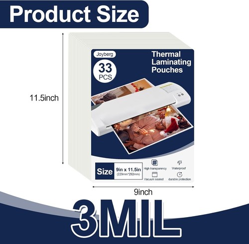 33 PIEZAS Hojas de Laminación 9”x11.5” Bolsas de Laminación Térmica Impresión de Plástico 3mil - Imagen 2 de 7