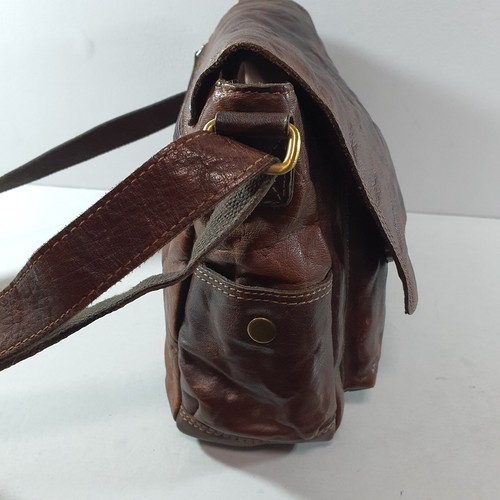 ROWALLAN Leather Satchel Messenger Bag Crossbody Logo Tote Shoulder Vintage - Picture 10 of 24