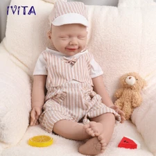 20 inch Full Body Silicone Doll Sleeping Boy Newborn Baby Reborn Baby Xmas Gifts