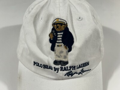 Vintage Polo Bear by Ralph Lauren Sailor Bear White Cap Hat  display picture 1