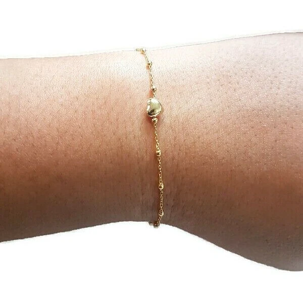 Lady Bracelet Heart Charm 18k Gold Hallmark 750 Length 8 inches - Image 3 of 3