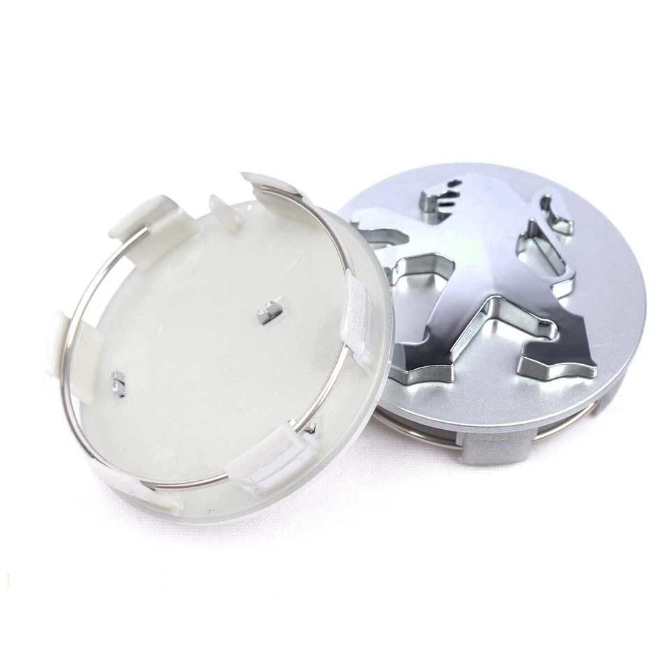 Tapacubos centrales de llantas de aleación. 4 x 60mm. 208 308 408 508 3008 5008 Rifter etc Foto 3 de 3