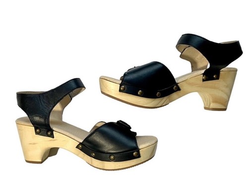 Five Worlds Leather Open Toe Wooden Clogs Women’s Size 7 NWOB - Picture 3 of 5