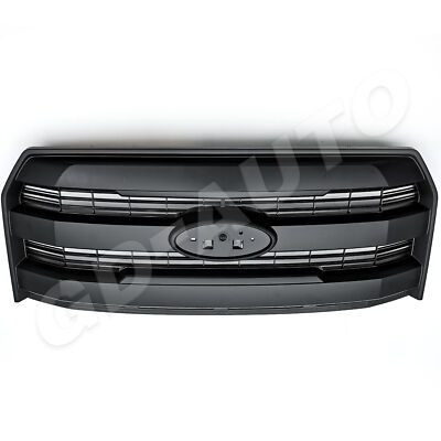 For 2015 2016 2017 Ford F150 Front Upper Grille W/O Camera Hole Matte Black