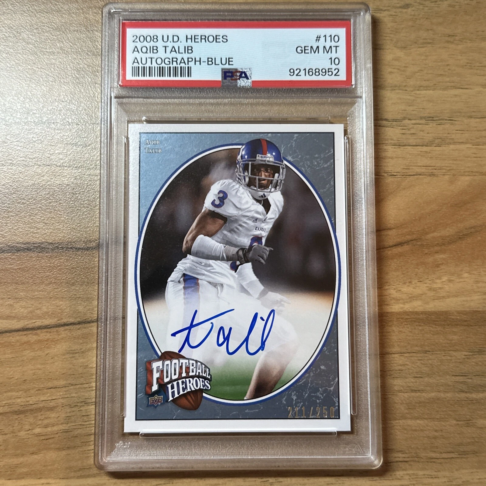 Aqib Talib Upper Deck Heroes #110 Autograph-Blue