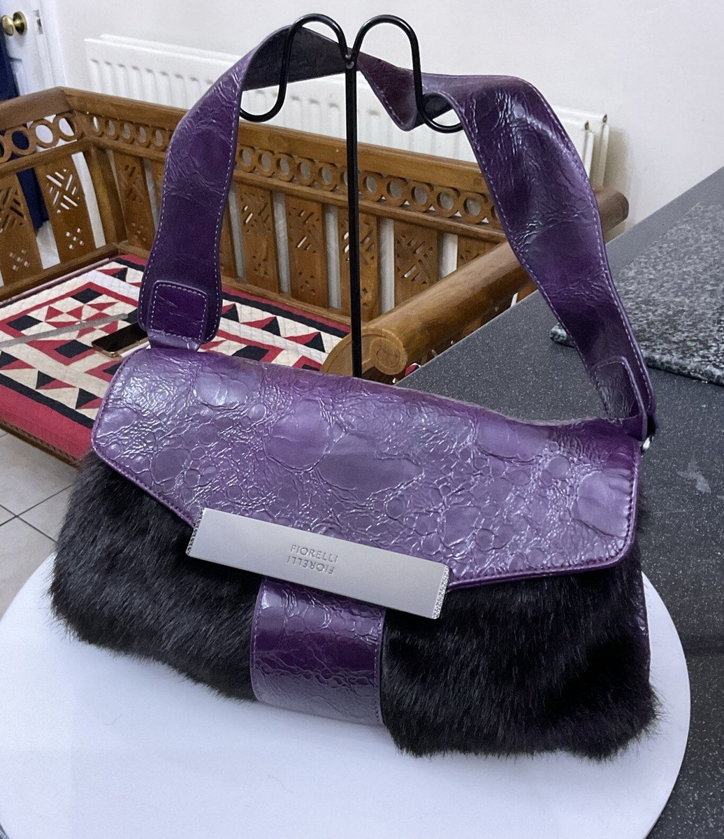 Vintage Fun Funky Fiorelli Purple Mohair Textured Grab Bag