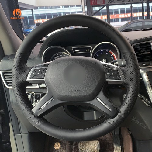 MEWANT Hand Stitch Kunstleder Lenkradbezug für Mercedes Benz GL350 ML350 E300 - Picture 3 of 14