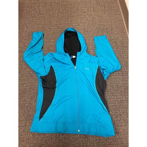 Reebok Windbreaker Zip Up Mens Blue Size XL FLAW - Picture 2 of 9