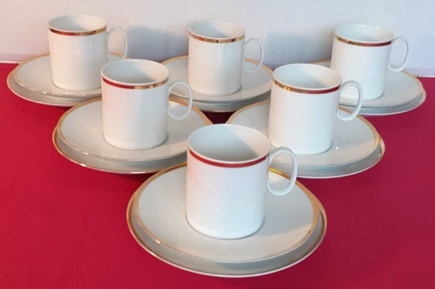 Service De Table Allemand Thomas R - Porcelaine Beige Motif Années 50/60 - 16 Pièces