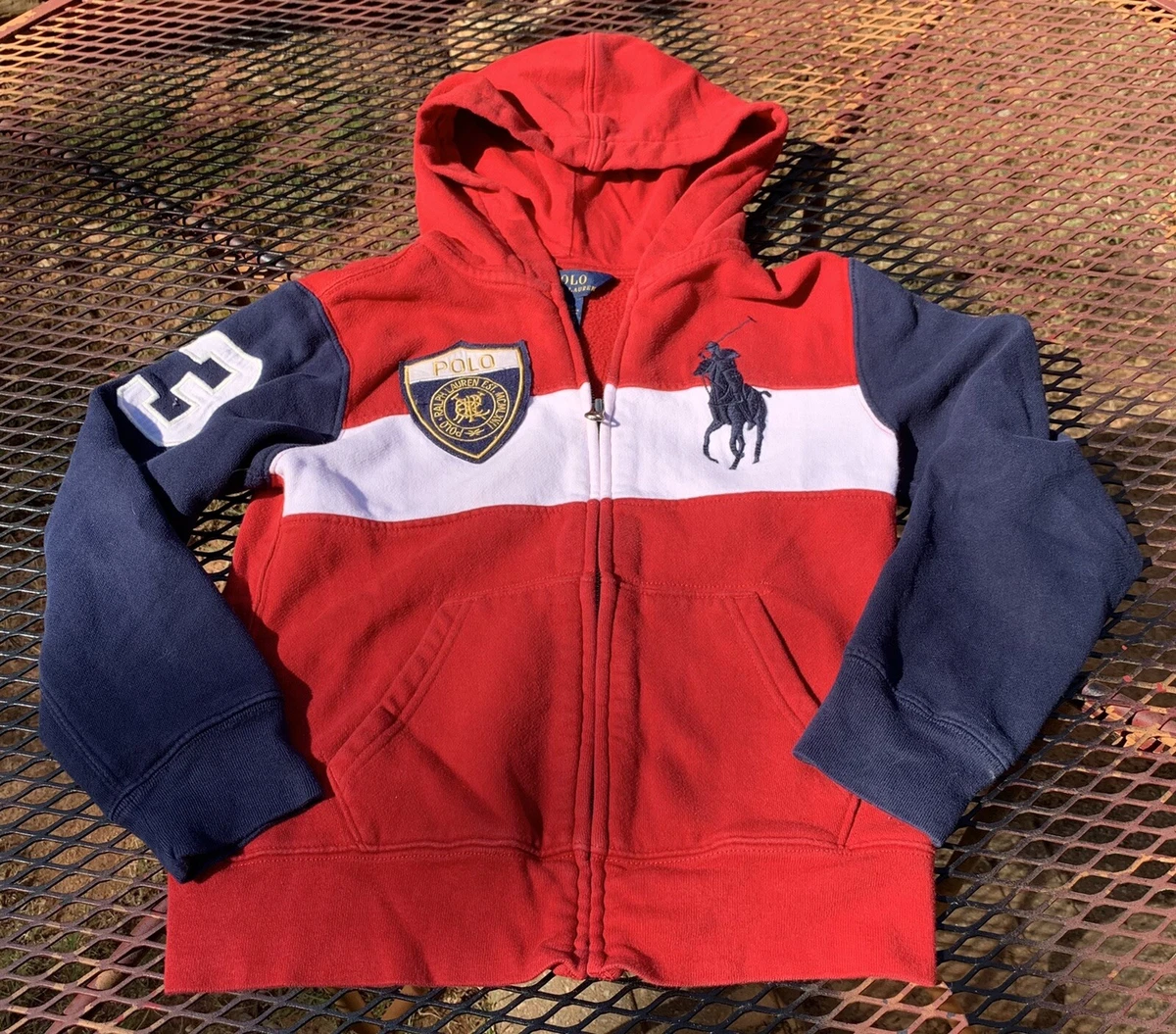 Red and blue polo hoodie new arrivals