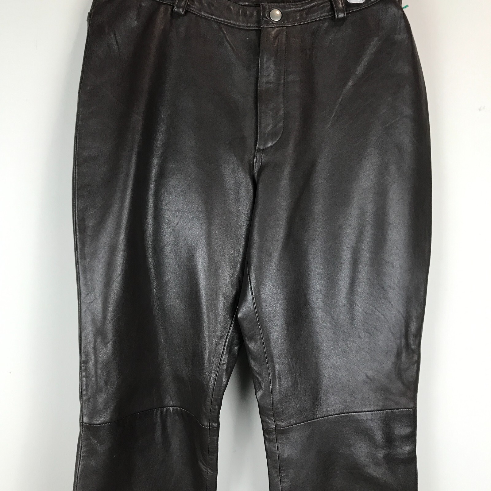 Womens Eddie Bauer Brown Leather Pants Size 6P image 2
