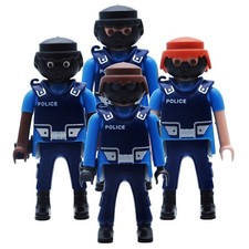 playmobil 4 Varianten | Polizei | Polizist | SEK | Schutzweste | Maske | blau