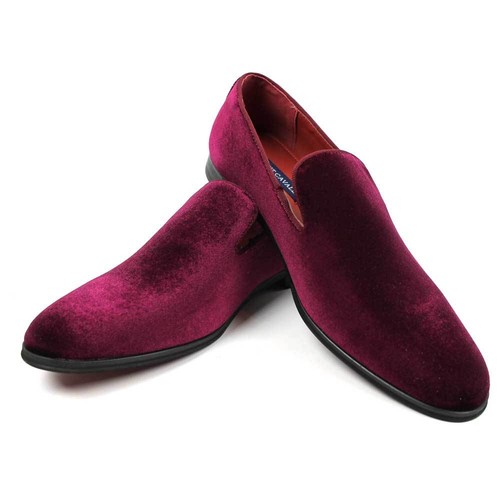 Slip on Viola Borgogna Velluto Stile Mocassino Moderno formale da uomo  scarpe eleganti Vincent 351 | eBay