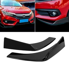 Car Front Lower Bumper Splitter Lip Diffuser Chin Spoiler Canard Deflector Set