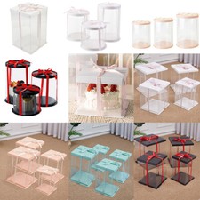 Large Clear PVC Gift Boxes Cake Candy Packaging Transparent Box Wedding Favors