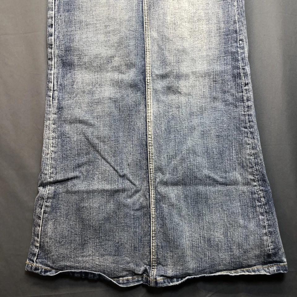 Dollhouse Long Denim Skirt Size 0 37" Length Stretch Rock Hippie Alt Studded Y2K - Image 3 of 4