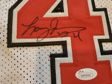 LARRY JOHNSON SIGNED UNLV RUNNING REBELS STAT JERSEY-JSA