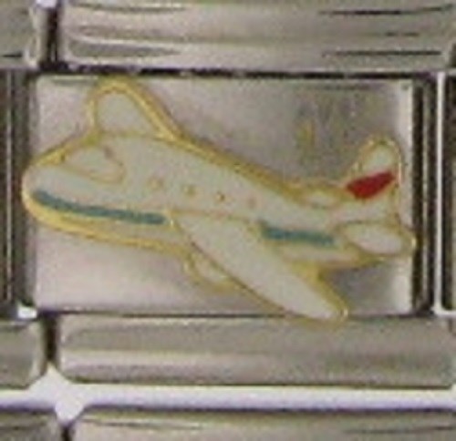 AIRPLANE WHITE STYLE 20  WHOLESALE ITALIAN CHARM 9MM K20