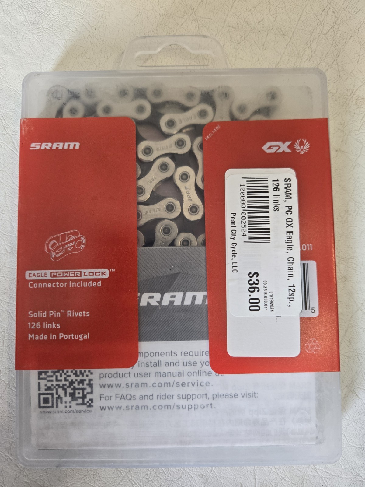 Sram GX Eagle Chain, 12 Speed, Silver, 126 Links, New