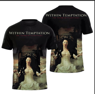 Within Temptation Band Singer Music Mens Black 3D T-Shirt Full Size S-5XL MO385