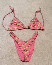 Forever 21 Lime Pattern Bikini Top And Bottom Size Medium