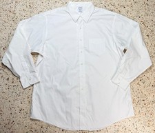 Brooks Brothers Regent Men's White Long Sleeve Button Up Dress Shirt Size 18-35