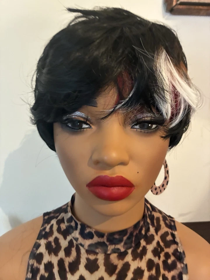 Peluca de pelo sintético Pixie corto Foto 3 de 4