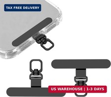 2 Pack Stainless Steel Phone Tether Tabs - Sturdy Universal Lanyard Patches for