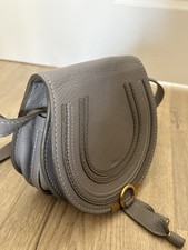 Chloé Marcie Saddle Bag Mini Cashmere Gray Leather