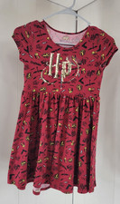 Harry Potter Girls Medium Gryffindor Burgundy Gold Sequin Short Sleeve Dress