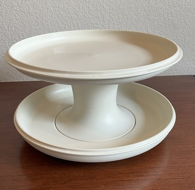 3pc Tupperware Cake / Pie / Fruit / Vegetable Pedestal Stand - Serve It All Set