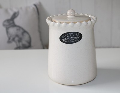 Brocante Stone Ware Dose mit Deckel, Aufbeahrungsdose shabby chic