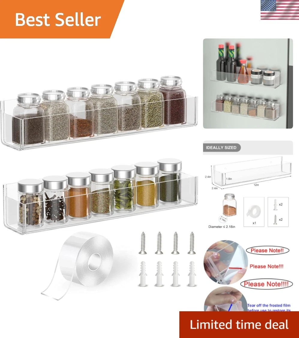 Adhesive Acrylic Spice Rack Organizer for Wall with Nano Double Sided Tape, S...
Opens in a new wind