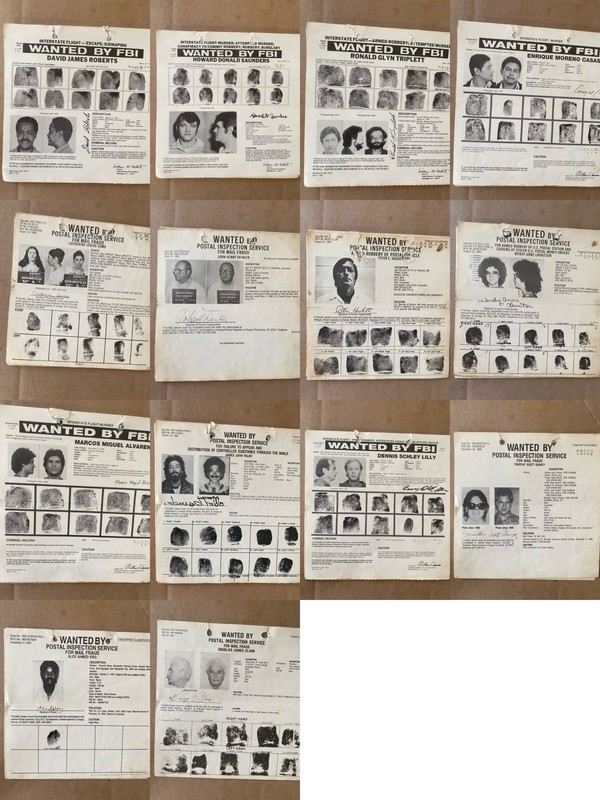 Vintage 1980s-90s FBI & U.S. Postal Wanted Posters - Original Lot