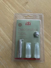 iSi Decorator Tips - Set Of 3 - Petal, Square, Rose, Adapter Professional