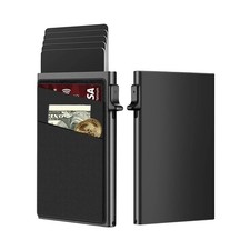 Men's Slim PopUp Bifold Aluminum Wallet, RFID Blocking, Money Clip, Men Gift