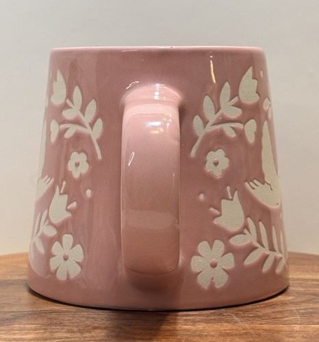 Tabletops Gallery Lovebirds Hearts Floral Ceramic Coffee Tea Mug Gift - Picture 3 of 10