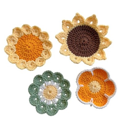 Elegant Wool Coasters Set Functional Table Protectors For Office Home Use