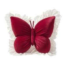 Fluttering Shape Pillow with Lace Soft Butterfly Pillow -Touch with Lace Trim