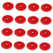 Red 16 Pack Front Round Reflector for Driveway Fence Posts Trailers
