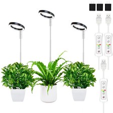 "Full Spectrum Plant Grow Light with Timer Adjustable Height for Indoor Use"