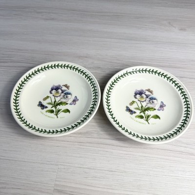 Portmeirion Botanic Garden niedrige Schale x 2 Stiefmütterchen 16 cm Durchmesser Landhaus Kern