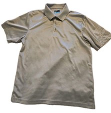 PGA Tour Pro Series Golf Polo Short Sleeve Shirt Gray Geometric Men's Size Large