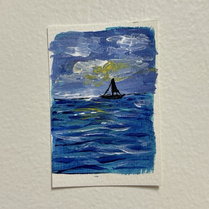 aceo original acrylic painting art cards signed