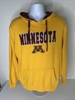 Minnesota Gopher Hoodie Men's Large Yellow Hooded Sweatshirt Stadium Embroidered