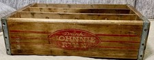 ORIGINAL JOHNNIE RYAN Soda Pop Niagara Falls Buffalo NY Divided Wood Crate Box