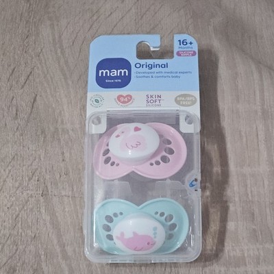 MAM Original Pacifier 2-Pack 16+ Months Silicone Pink & Green NIP