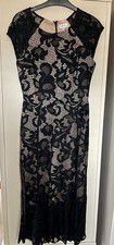 NEXT Black Lace & Nude Dress - Size 10 Midi - Event Cocktails Ascot Wedding NYE