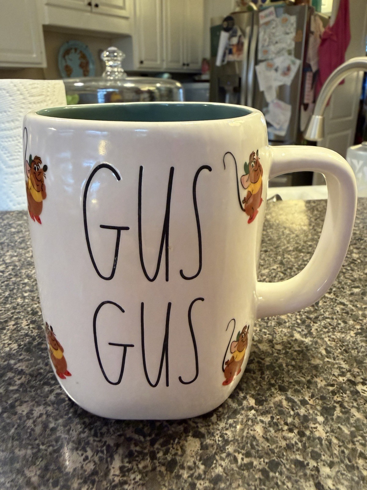 Rae Dunn Disney  “Gus Gus” Mouse Cinderella Princess Mug New Without Tags